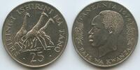 Tanzania 25 Shilingi Isirini na Tano Silber K141 - Giraffen Giraffes -