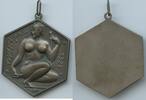 Deutsches Reich Weimar Bronzemedaille versilbert - Einseitige Plakette GY1043 - Karikaturenausstellung der Deutschen Künstlergesellschaft -