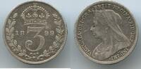 Großbritannien Great Britain United Kingdom 3 Pence (Three Pence) Silber H1412 - Queen Victoria 1837-1901 -