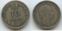 Österreich Kaiserreich 10 Kreuzer Silber H1077 - Franz Joseph I. 1848-1916 Austria -