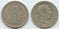 Österreich Kaiserreich 1 Corona (1 Krone) Silber G5711 - Kaiser Franz Joseph I. 1848-1916 Austria -