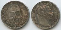 Ungarn Kaiserreich 1 Korona (Krone) Silber M#8312 - Kaiser Franz Joseph I. 1848-1916 Hungary -