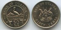 Uganda Fifty (50) Cents G1217 - Kranich East African crowned Crane -