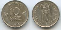 Norwegen 10 Öre (10 Øre) Silber G4899 - Haakon VII. 1905-1957 Norge Norway -
