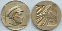 Russland UdSSR Sowjetunion CCCP Große Aluminiummedaille vergodet GN1323 - Auf den 90. Geburtstag von Ernst Thälmann 1886-1944 -