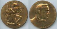 Russland UdSSR Sowjetunion CCCP Große Bronzemedaille vergoldet GN1330 - Leonid Witaljewitsch Sobinow 1872-1934 - Russischer Opernsänger Tenor -