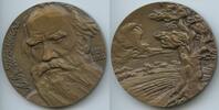 Russland UdSSR Sowjetunion CCCP Große Bronzemedaille GN1370 - Leo Tolstoi 1828-1910 russischer Schriftsteller und Denker -