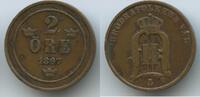 Schweden 2 Öre (2 Øre) G2428 - Oscar II.1872-1907 Svergie Sweden -