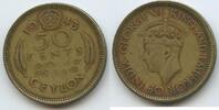 Ceylon 50 Cents G6563 - King Georg VI. 1936-1952 Sri Lanka -