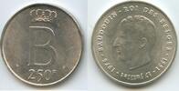 Belgien Königreich 250 Francs Silber GS1192 - Des Belges 25th Anniversary of Accession of Baudouin I. Belgium -