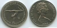 Isle of Man 1 Crown GS1156 - Gymnastics Olympiade Los Angeles Gymnast doing handstand -