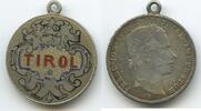 Österreich Ungarn Kaiserreich ¼ Florin Silber nd. 1859-1865 B Kremnitz M#6837 - emailliert Handarbeit - Gravur: Tirol - Kaiser Franz Joseph I. VF...