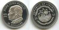 Liberia 10 Dollars Silber GS976 - 25 Jahre Jubiläum Papst Johannes Paul II. 1978-2005 -