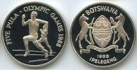 Botswana 5 Pula Silber G0186 - Sommer Olympiade Seoul Läufer Botsuana -
