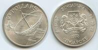 Singapur 10 Dollars Silber G0307 - Satelitenschüsseln - Satellite Communication Singapore -
