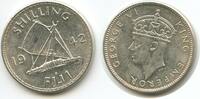 Fidschi One Shilling Silber (1 Shilling) G7542 - Boot Kanu Outrigger King Georg VI. 1936-1952 Fiji -