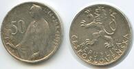 Tschechoslowakei 50 Korun Silber G0580 - Slovak Uprising Czechoslovakia -