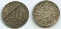 Deutsches Reich Kaiserreich 20 Pfennig Silber G10179 - Wilhelm I. 1871-1888 Germany Empire -