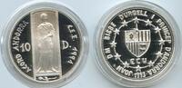 Andorra 10 Diners Silber G0452 - ECU Costums Union - St. George - Joan Martí i Alanis -