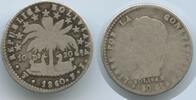 Bolivien ½ Sol Silber H0719 - Bolivia - REPUBLICA BOLIVIANA PTS L 10 D 20 G. 1859 F.J. -