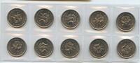 Uganda 10 x 50 Cents GN682 - 10 Coins Lot Kranich -
