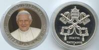 Vatikan Medaille mit Farbauflage GY044 - Papst Benedikt XVI. Pontefex Maximus Vaticano -