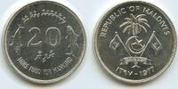 Malediven 20 Rufiyaa Silber G0408 - Fishes, Palm F.A.O. MORE FOOD FOR MANKIND Maldive Islands -