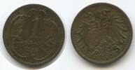 Österreich Kaiserreich 1 Heller H1127 - Scarce Year Austria Franz Joseph I. 1848-1916 -