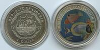Liberia 1 Dollar G0356 - Fische Marine Life Protection Multicolor Farbmünze -