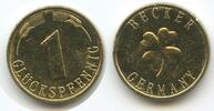 Deutschland Bundesrepublik Glücksbringer Glücksmünze Neujahrsmünze L2378 - 1 Glückpfennig Becker Germany - Glücksklee Kleeblatt -