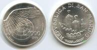 San Marino 1000 Lire Silber GS840 - Wing and Globe -