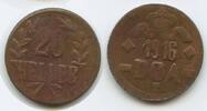 Deutsch Ostafrika 20 Heller G3649 - DOA German East Africa - Tabora Emergency Coinage -