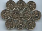 Uganda 10 x 50 Cents GS611 - 10 Coins Lot Kranich -