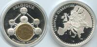 Belgien Königreich Belgique Medaille mit 50 Centimes 1980 Inlay vergoldet nd. 1993 GX627 - Inlay-Gedenkprägung Bruxelles Atomium - European Curre...