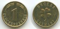 Deutschland Bundesrepublik Glücksbringer Glücksmünze Neujahrsmünze L2533 - 1 Glückpfennig Becker Germany Glücksklee -