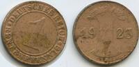 Deutsches Reich Weimar 1 Rentenpfennig 1923 J Hamburg G4784 - Germany Weimar Republic VF , gereinigt