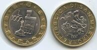 San Marino 1000 Lire G12539 - Millenium building of castle -