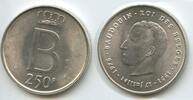 Belgien Königreich 250 Francs Silber G0220 - Des Belges 25th Anniversary of Accession of Baudouin I. Belgium -