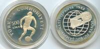 Türkei Republik 500 Lira Silber G2078 - Fussball WM Spanien 82 World Cup Football -