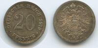 Deutsches Reich Kaiserreich 20 Pfennig Silber G10298 - Germany Empire nice toned -