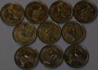 Uganda 10 x 50 Cents GS378 - 10 Coins Lot Kranich -