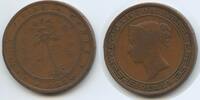 Ceylon Five Cents G6569 - British Colony Queen Victoria Sri Lanka -