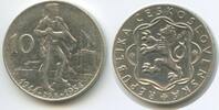 Tschechoslowakei 10 Korun Silber G0583 - 10th Anniversary - Slovak Uprising Czechoslovakia -