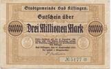 Deutsches Reich Weimar 3 Millionen Mark GB313 - Banknote Germany Bad Kissingen Bayern Paper Money Bavaria -