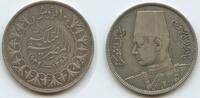10 Piastres (10 Qirsh) Silber AH1358-1939 Ägypten H0180 - King Farouk 1936-1952 Egypt Sehr schön