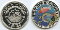 Liberia 5 Dollars Silber G3069 - Marine Life Protection - Fische -