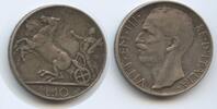Italien Königreich 10 Lire Silber G12499 - SEHR RAR Vittorio Emanuele III. 1900-1946 Italy -