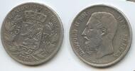 Belgien Königreich 5 Francs Silber GS819 - Des Belges Silber Leopold II. 1865-1909 Belgium -
