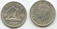 Fidschi One Shilling Silber (1 Shilling) G7573 - Boot Kanu Outrigger King Georg VI. 1936-1952 Fiji -