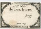 Frankreich Assignat De 5 Livres GB048 - Banknote France -